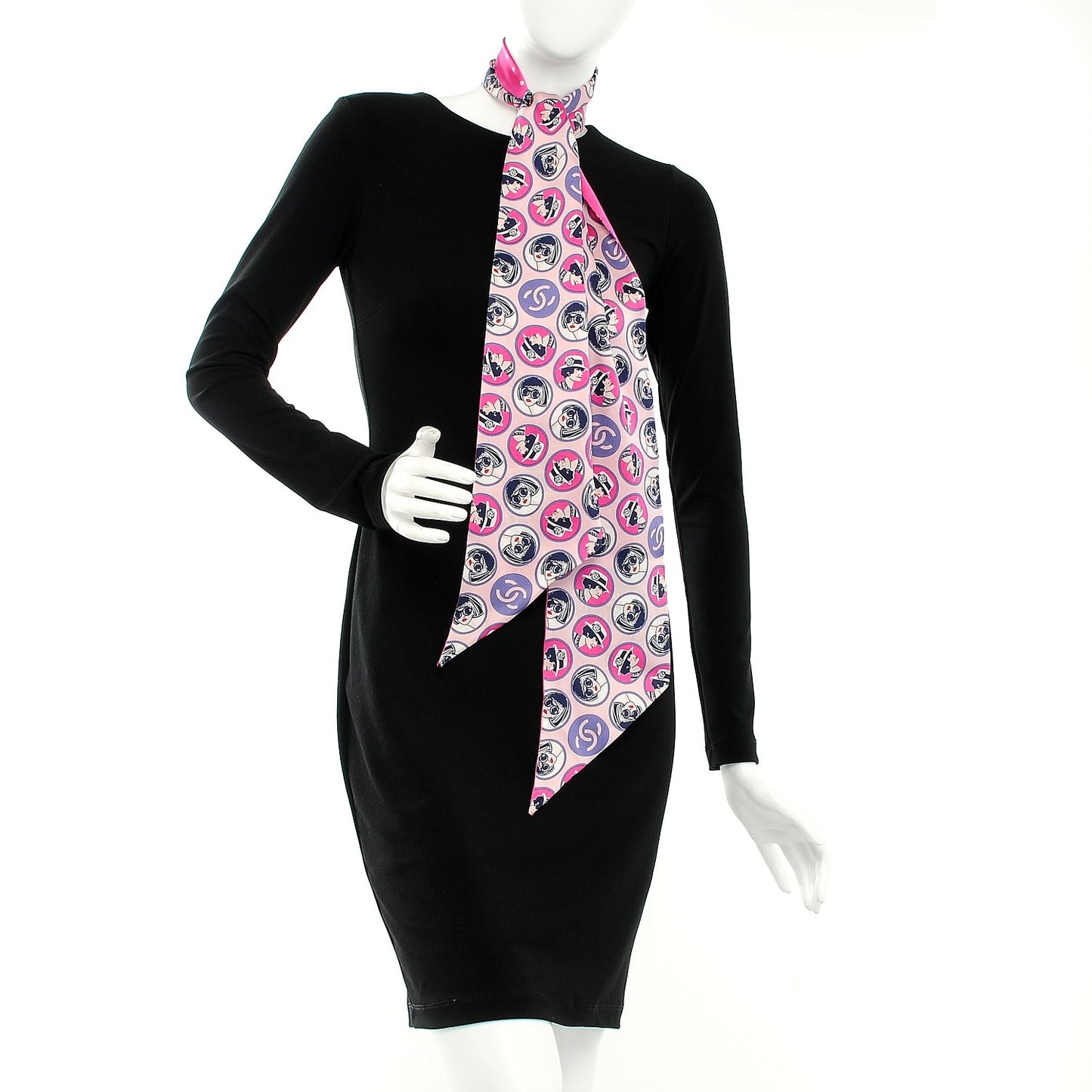 Silk Mademoiselle Portrait Scarf Pink Multi
