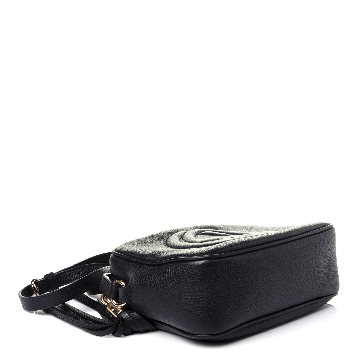 Pebbled Calfskin Small Soho Disco Bag Black