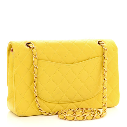 Chanel Lambskin Quilted Medium Double Flap Yellow Pink 3 of 12