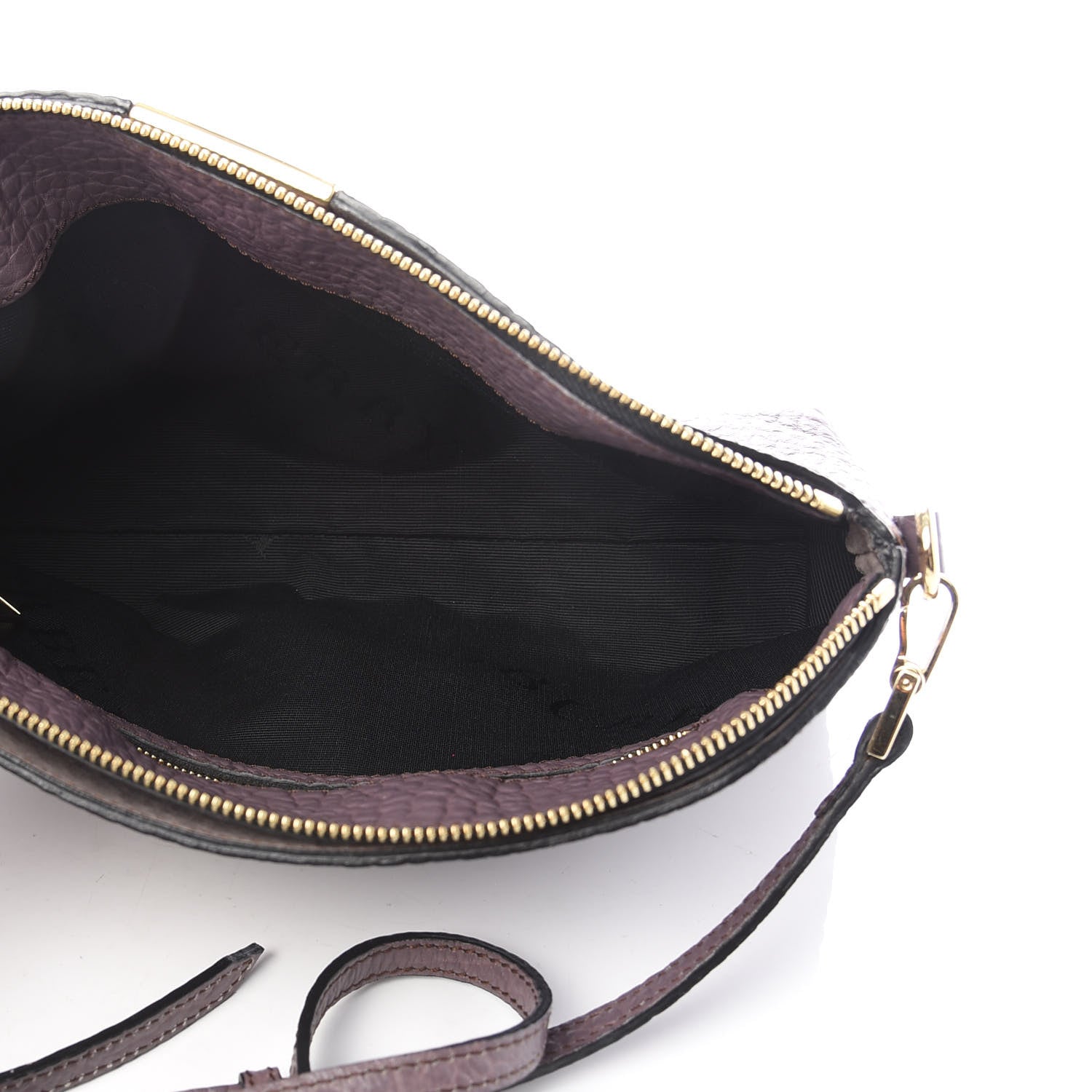 Burberry Signature Grain Calfskin Small Chichester Crossbody Clutch Bag Dark Plum 5 of 15