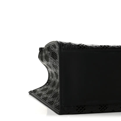 Gucci Calfskin GG Monogram Diamond Cut Medium Ophidia Tote Bag Black 10 of 11