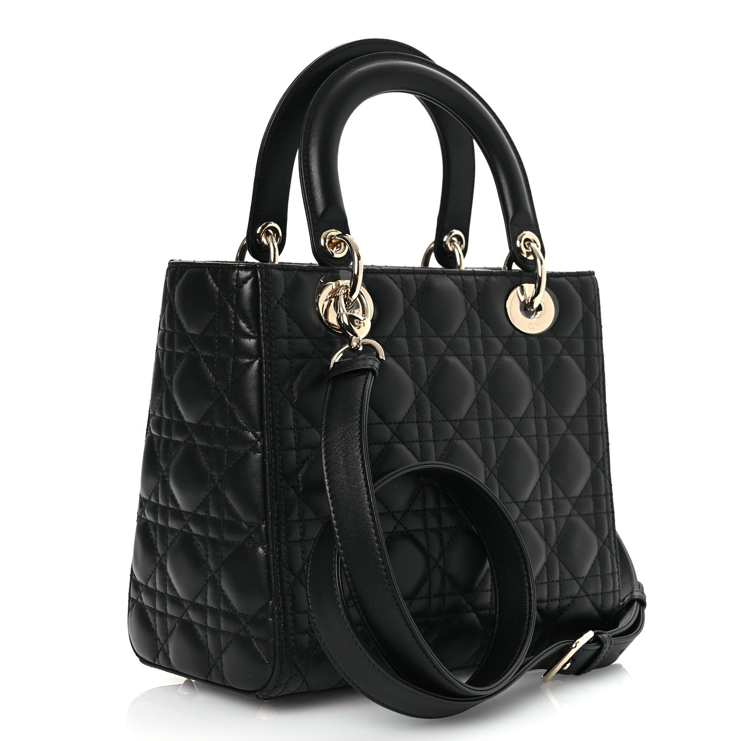 Lambskin Cannage Medium Lady Dior Black