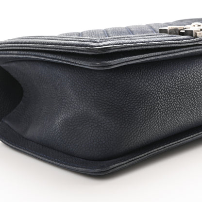 Chanel Iridescent Caviar Quilted Medium Boy Flap Dark Blue 9 of 10
