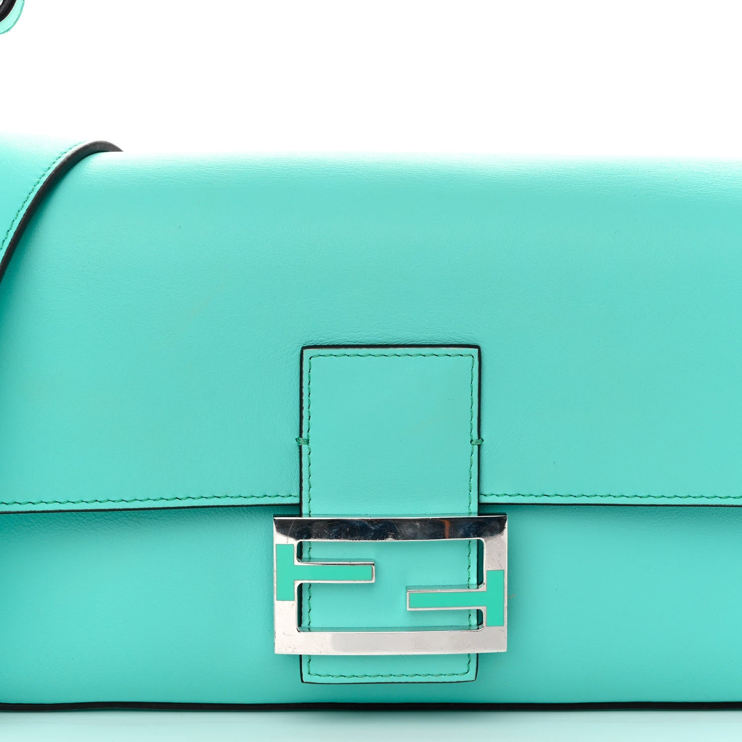 Fendi X TIFFANY Nappa Silver Baguette Blue Tiffany Silver 7 of 12