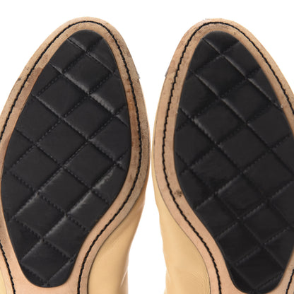Chanel Lambskin CC Elastic Cap Toe Ballerina 39.5 Flats Beige Black 8 of 14
