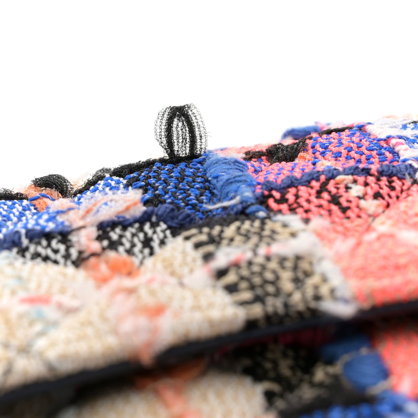 Tweed Quilted Mini Rectangular Flap Blue Orange Pink