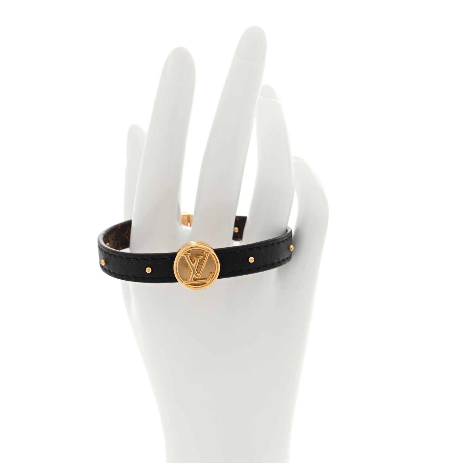 Louis Vuitton Monogram LV Circle Reversible Bracelet 17 Black 3 of 7