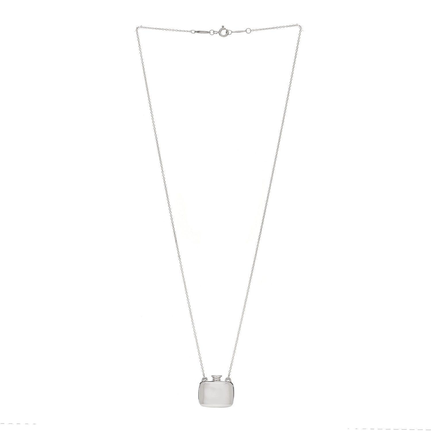 Tiffany Sterling Silver Elsa Peretti Square Bottle Pendant Necklace 3 of 5