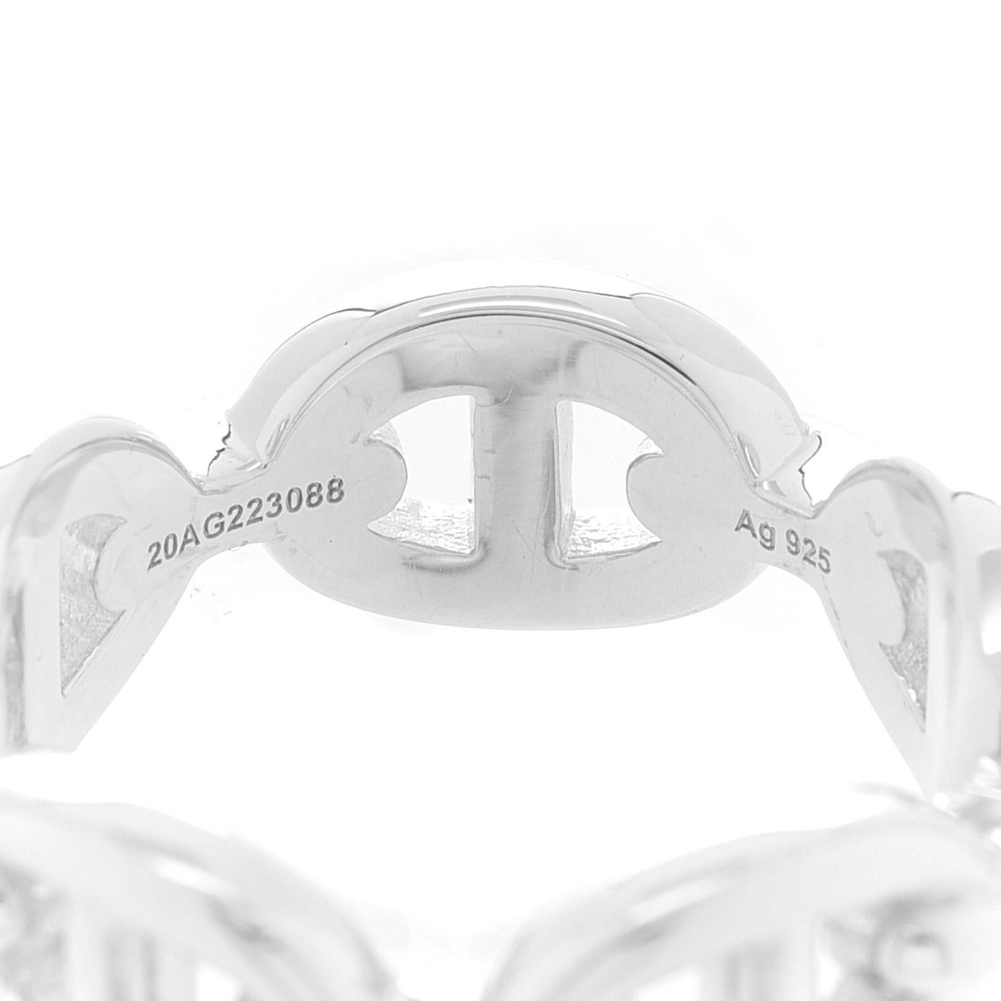 Sterling Silver PM Chaine d'Ancre Enchainee Band Ring 52 6