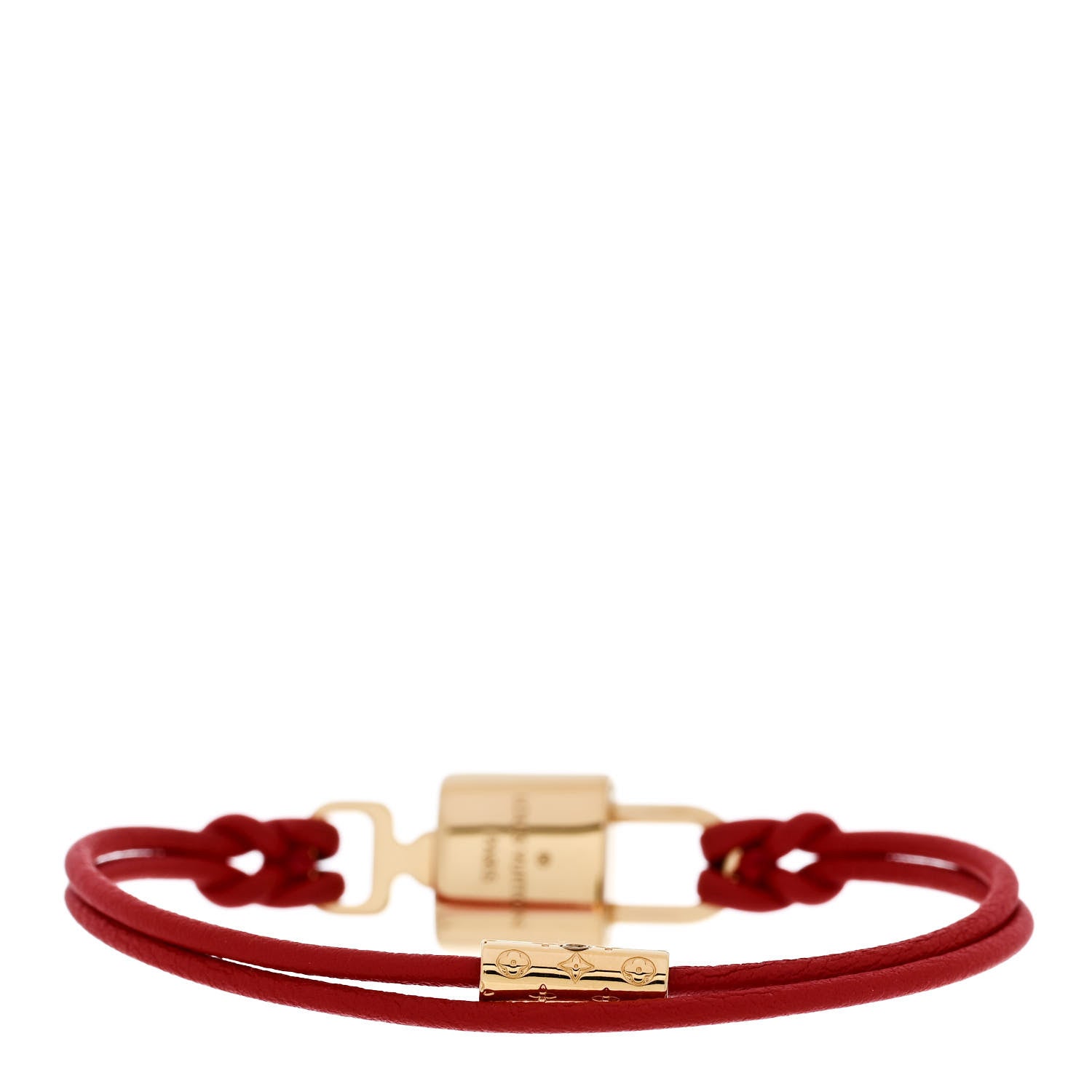 Louis Vuitton Calfskin LV Padlock Bracelet Red 3 of 5