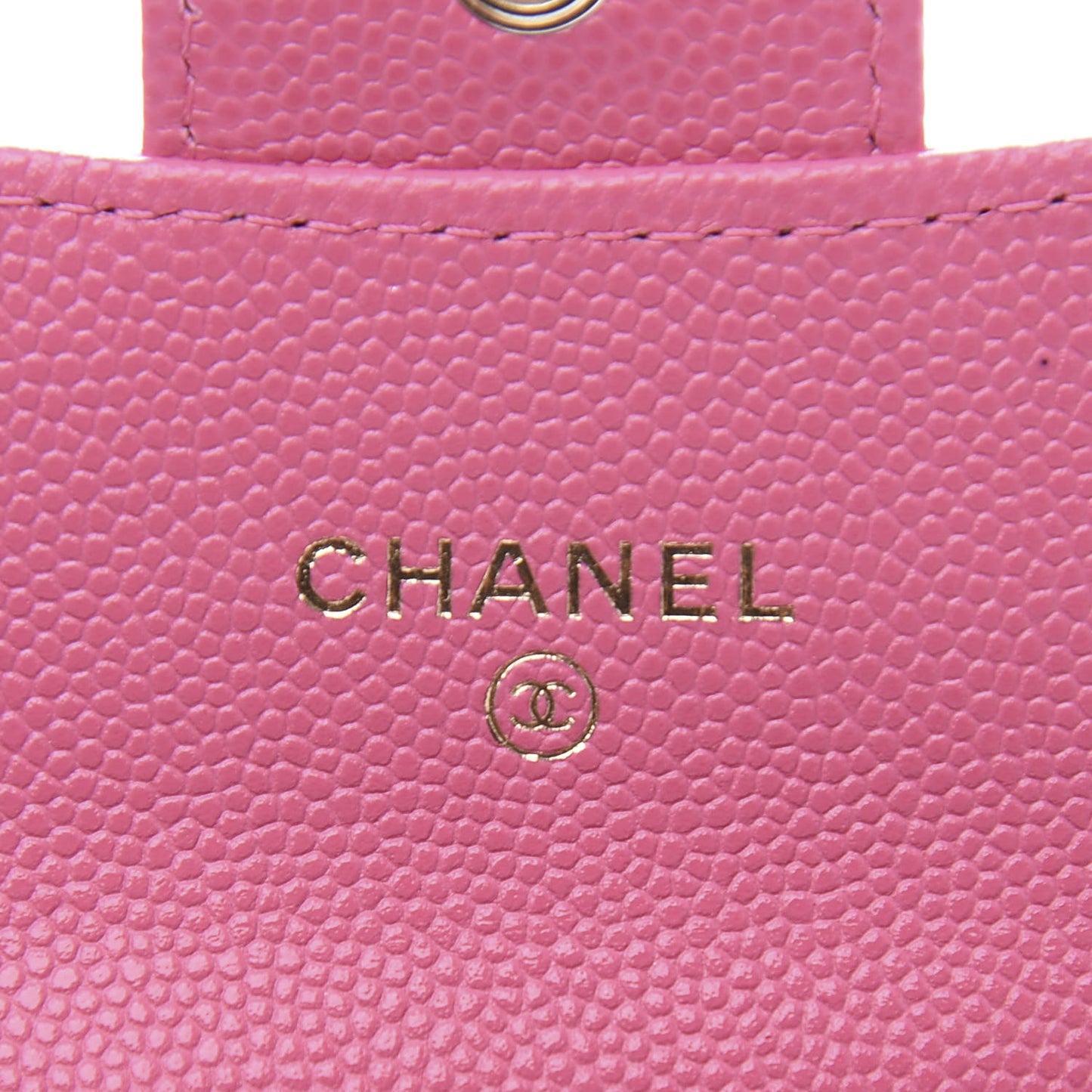 Caviar Quilted Flap Card Holder Wallet Pink