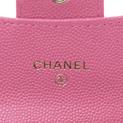 Chanel Caviar Quilted Flap Card Holder Wallet Pink 6 of 10