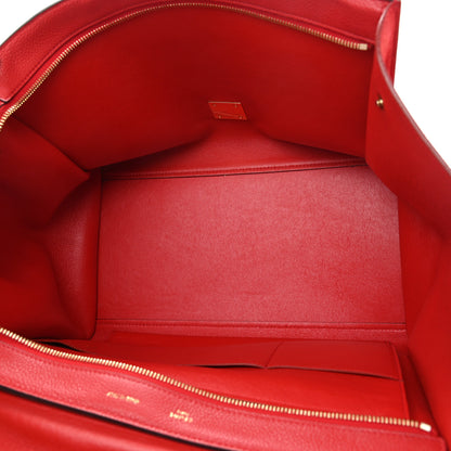 Celine Drummed Calfskin Suede Large Trapeze Coquelicot 4 of 14