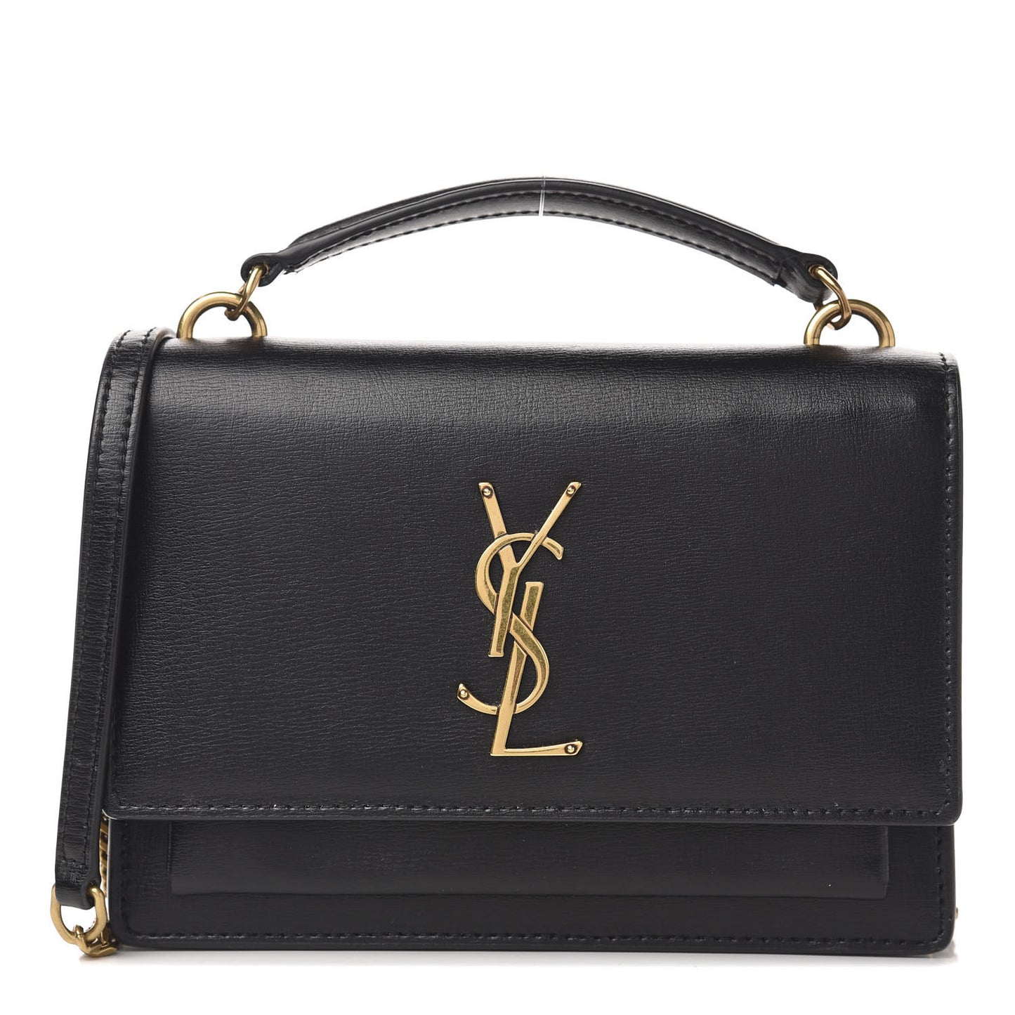 Calfskin Monogram Sunset Chain Wallet Black