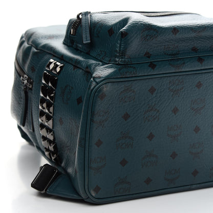 MCM Visetos Medium Side Studs Stark Backpack Teal 6 of 7