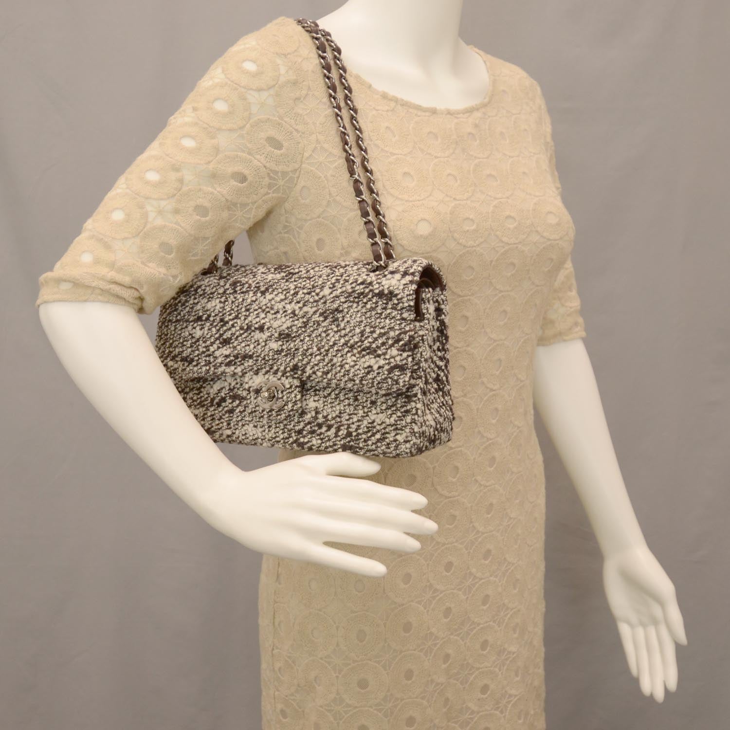 Chanel Tweed Medium Double Flap Brown 2 of 11