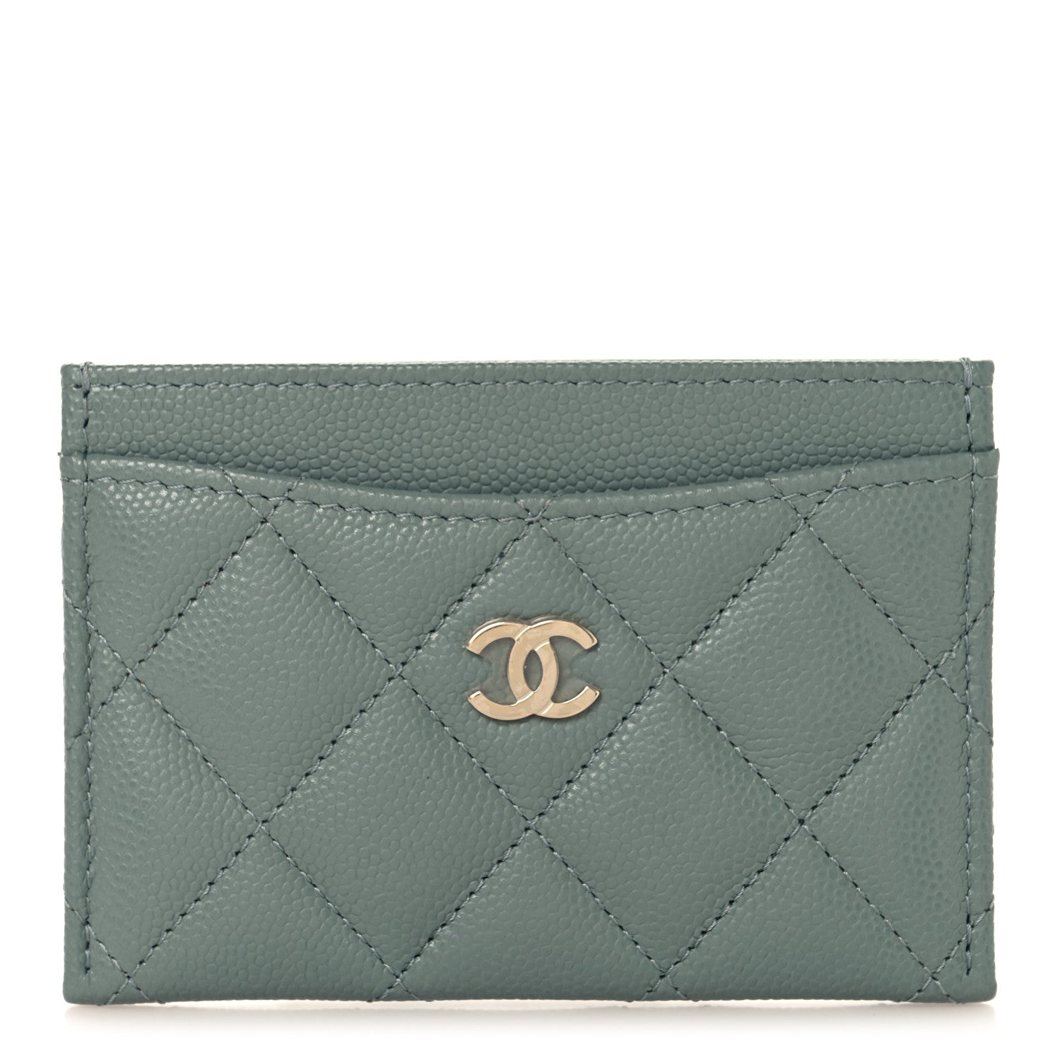 Chanel Caviar Quilted Card Holder Grey 1 of 8