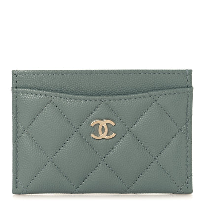 Chanel Caviar Quilted Card Holder Grey 1 of 8