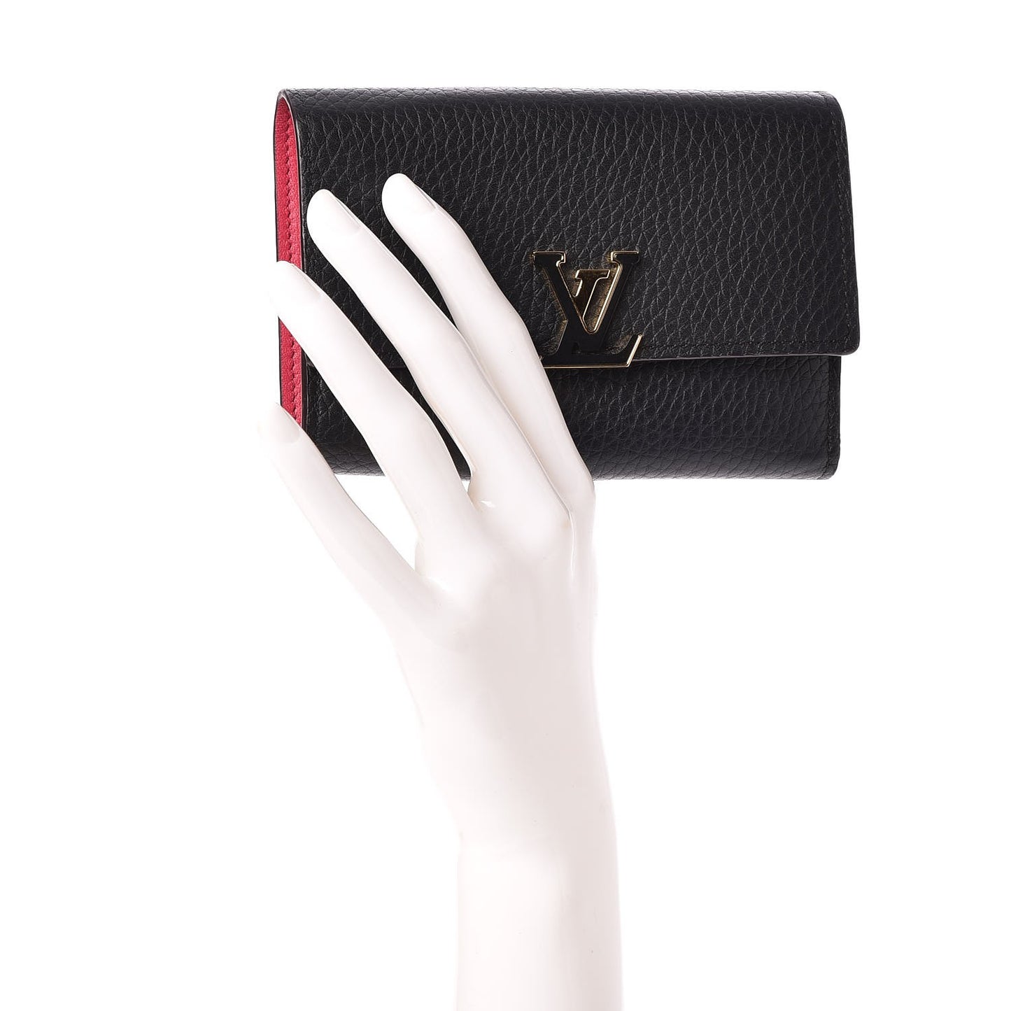 Taurillon Capucines Compact Wallet Black