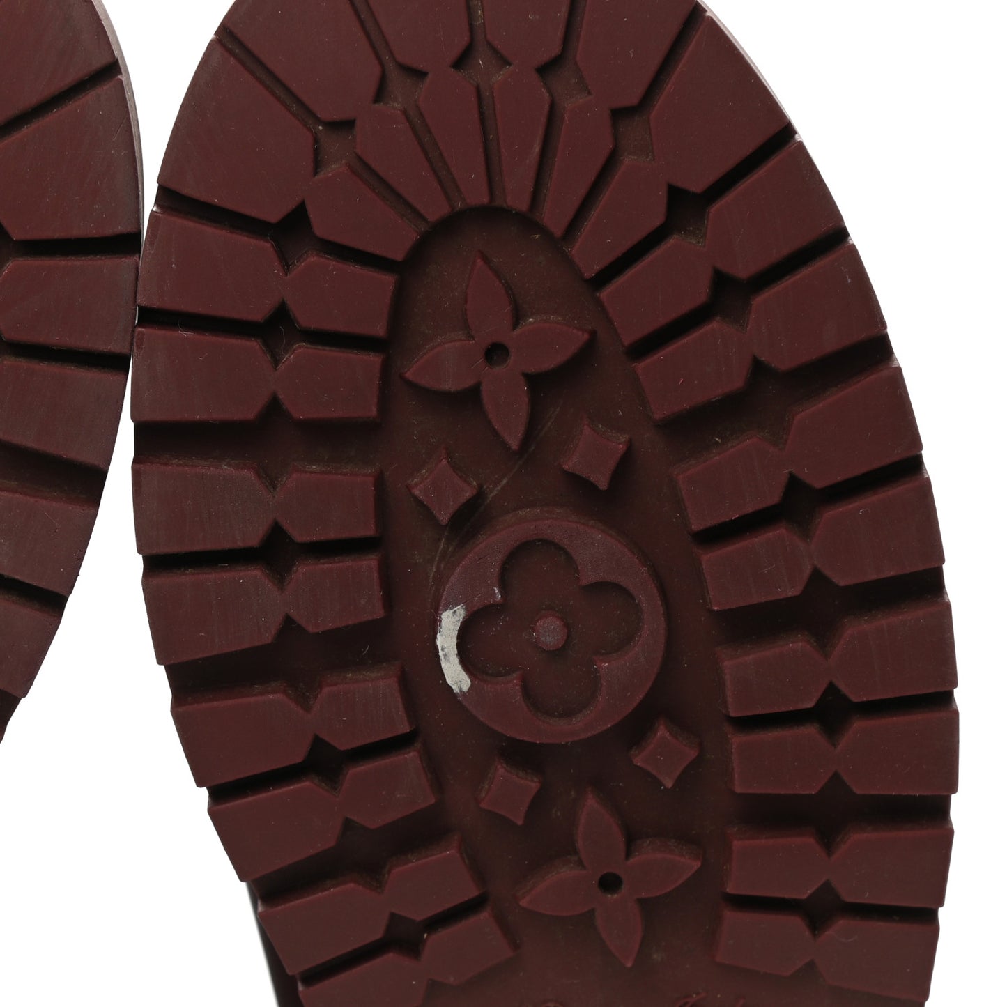 Rubber Embossed Monogram Splash Rain Boots 41 Burgundy