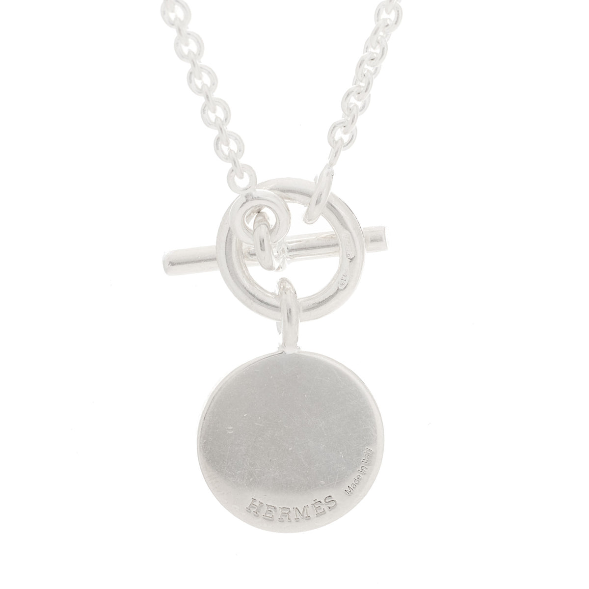 Hermes Sterling Silver Amulettes Ex-Libris Pendant Necklace 4 of 4