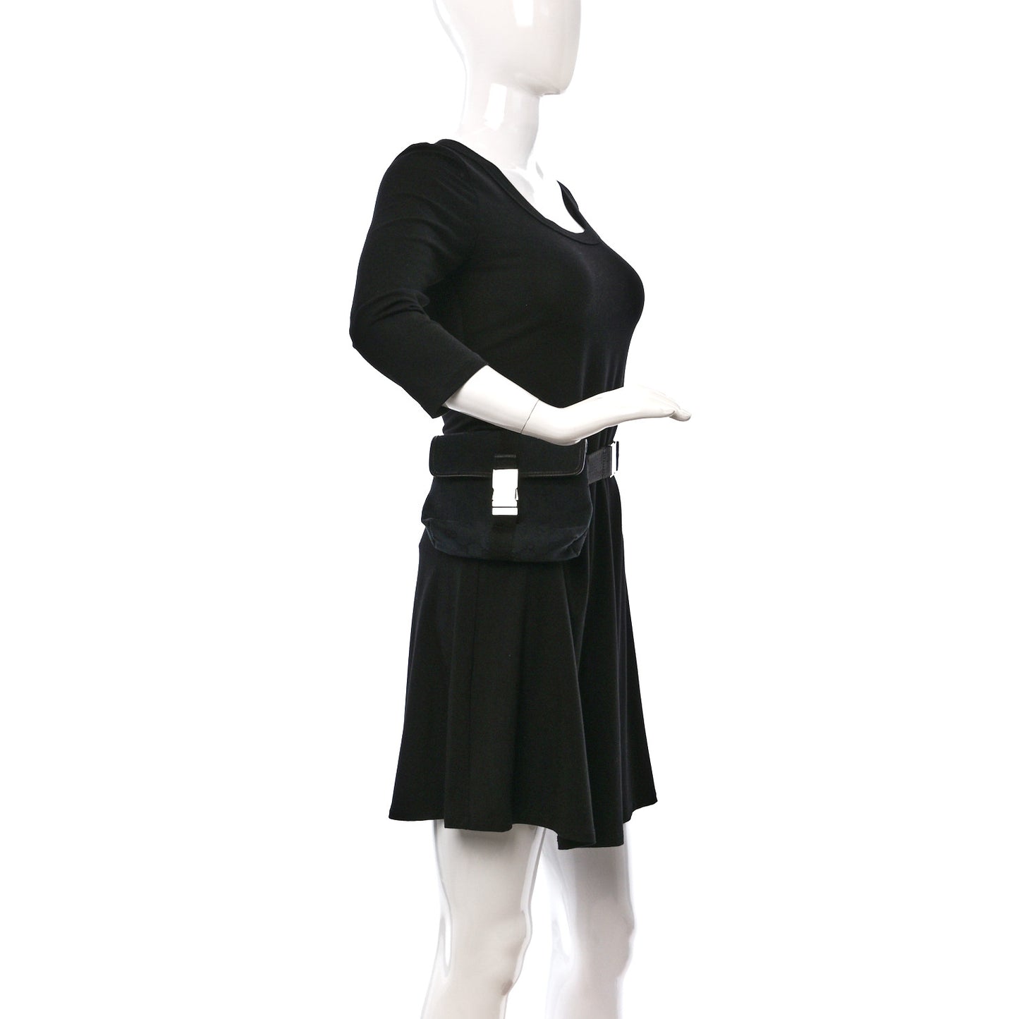 GG Monogram Web Buckle Belt Bag Black