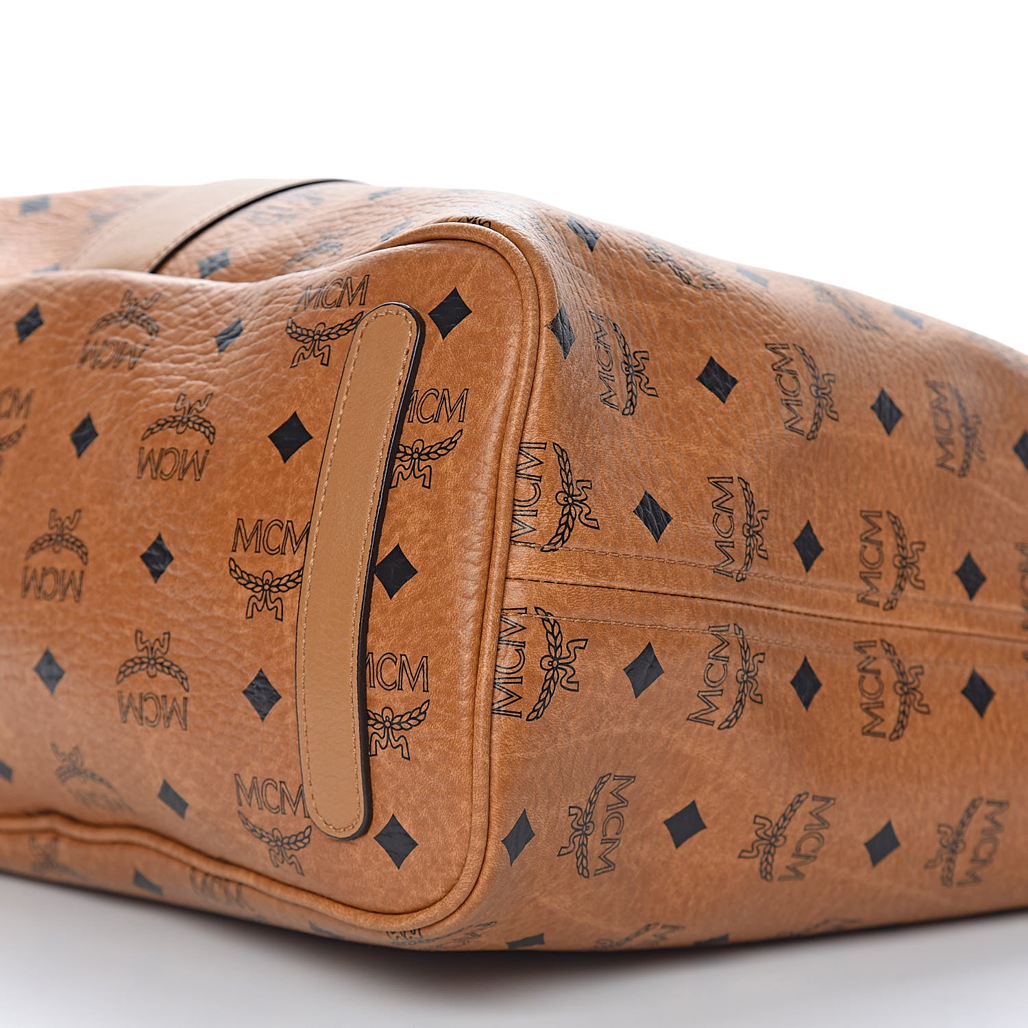 MCM Visetos Medium Liz Reversible Shopper Tote Cognac 12 of 13