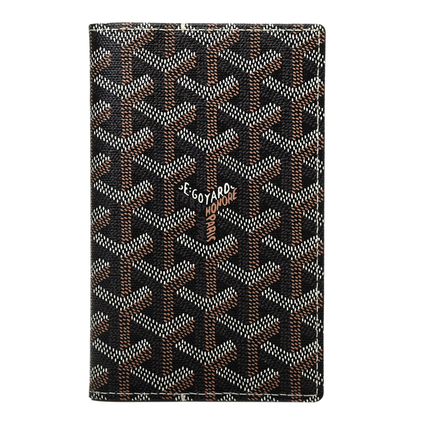 Goyardine Passport Holder Black Gold