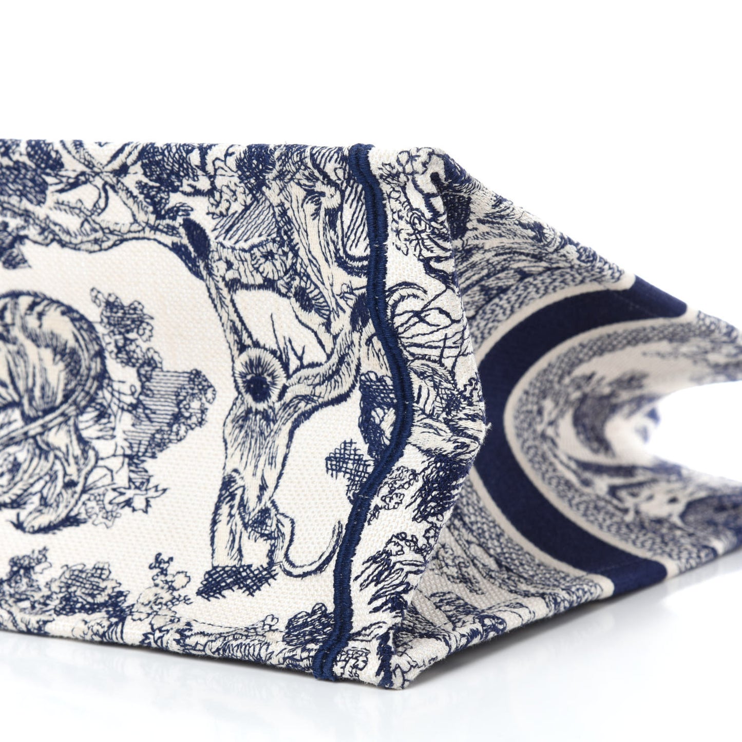 Canvas Embroidered Medium Dioriviera Toile De Jouy Book Tote Blue