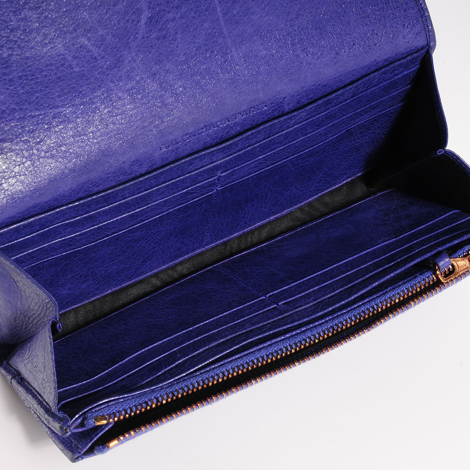 Balenciaga Agneau Giant 12 Rose Gold Hardware Money Wallet Bleu Lavande 5 of 9