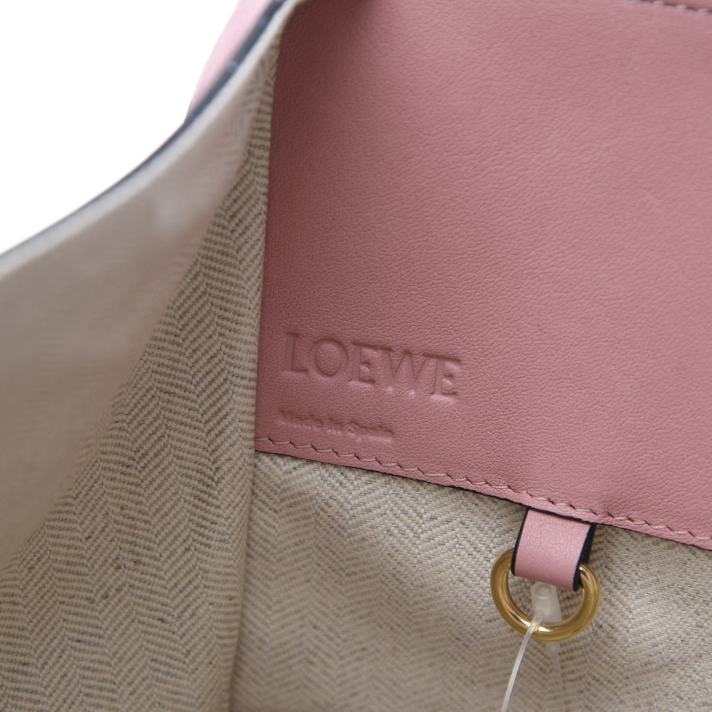 Calfskin Small Hammock Shoulder Bag Pastel Pink Tan