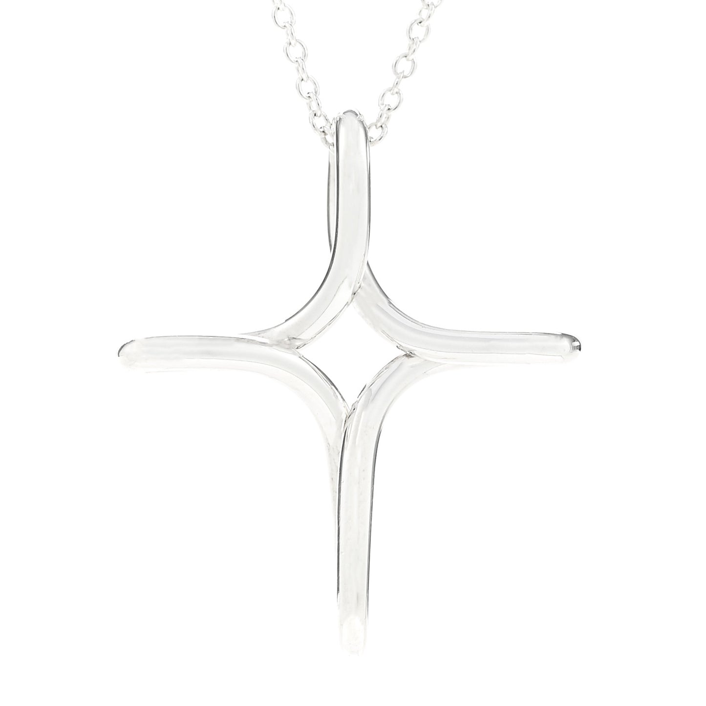 Sterling Silver Elsa Peretti Infinity Cross Pendant Necklace