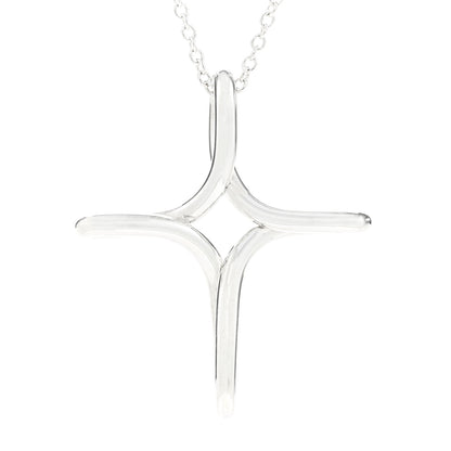 Tiffany Sterling Silver Elsa Peretti Infinity Cross Pendant Necklace 4 of 8