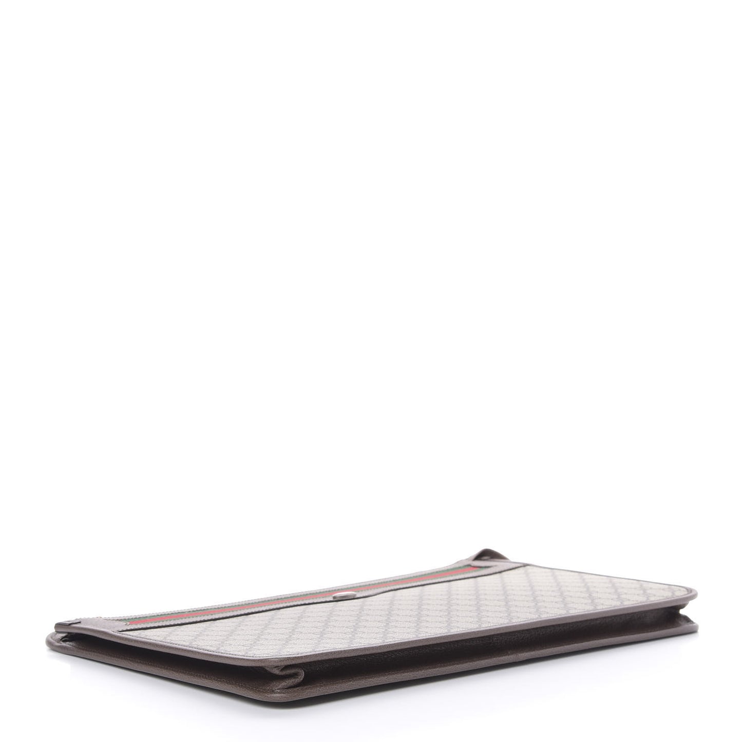GG Supreme Monogram Textured Calfskin Web Ophidia Documents Holder Beige Ebony New Acero