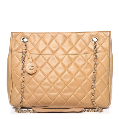 Chanel Lambskin Quilted Tote Beige 1 of 30
