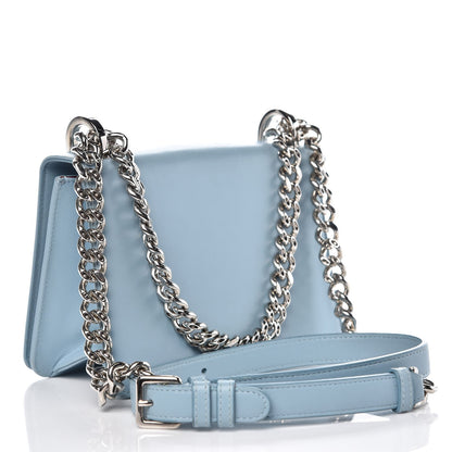 Christian Dior Glossy Calfskin Shagreen Badge Diorama Club Bag Ice Blue 3 of 8