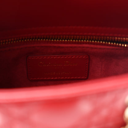Christian Dior Lambskin Cannage Small Bi-Color Lady Dior Rouge Multicolor 6 of 11