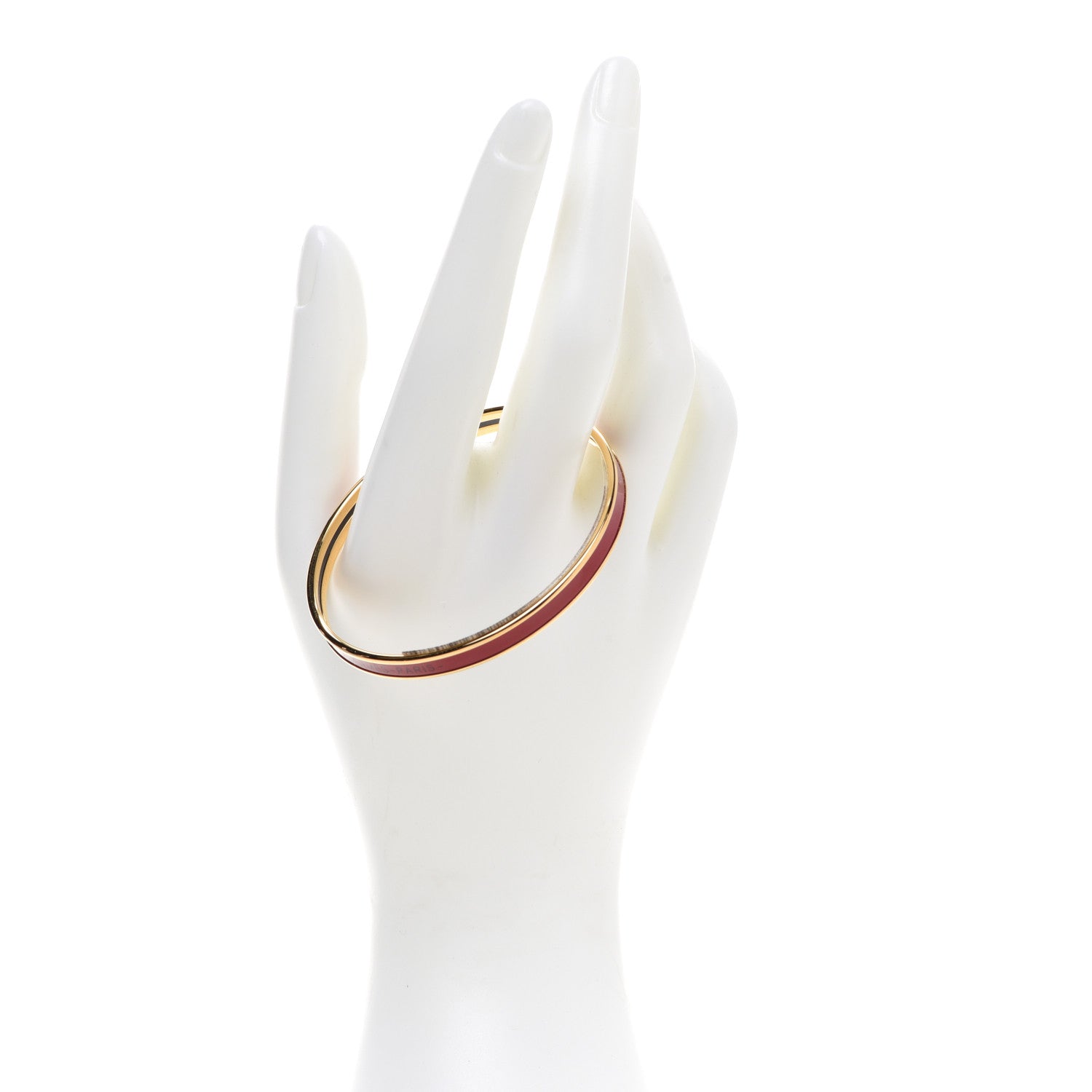 Hermes Enamel Extra Narrow Uni Bracelet 62 Rouge H 2 of 6