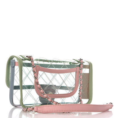 Chanel Lambskin PVC Quilted Mini Coco Splash Flap Blue Green 3 of 8