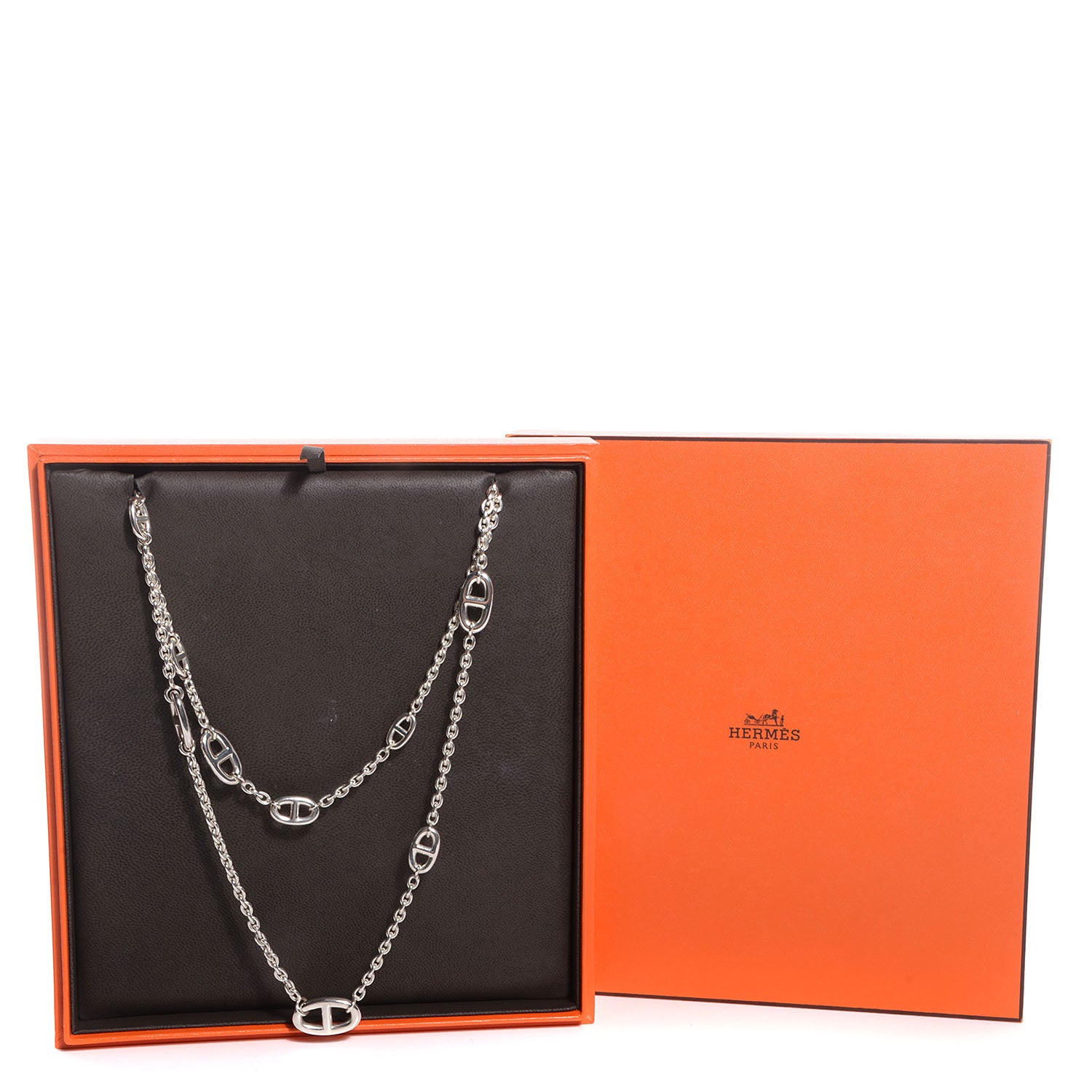 Hermes Sterling Silver Farandole Necklace 160 7 of 7