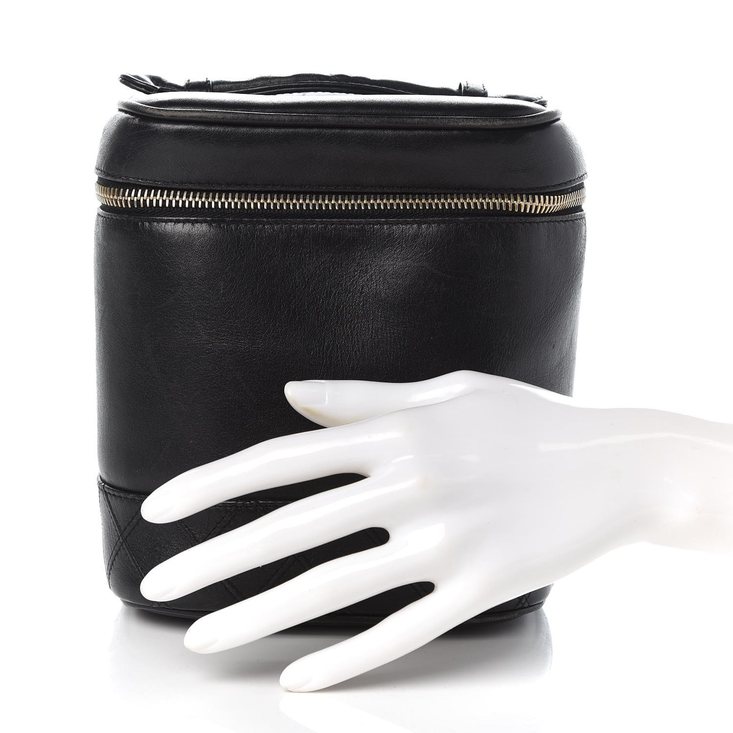 Lambskin Vanity Cosmetic Case Black