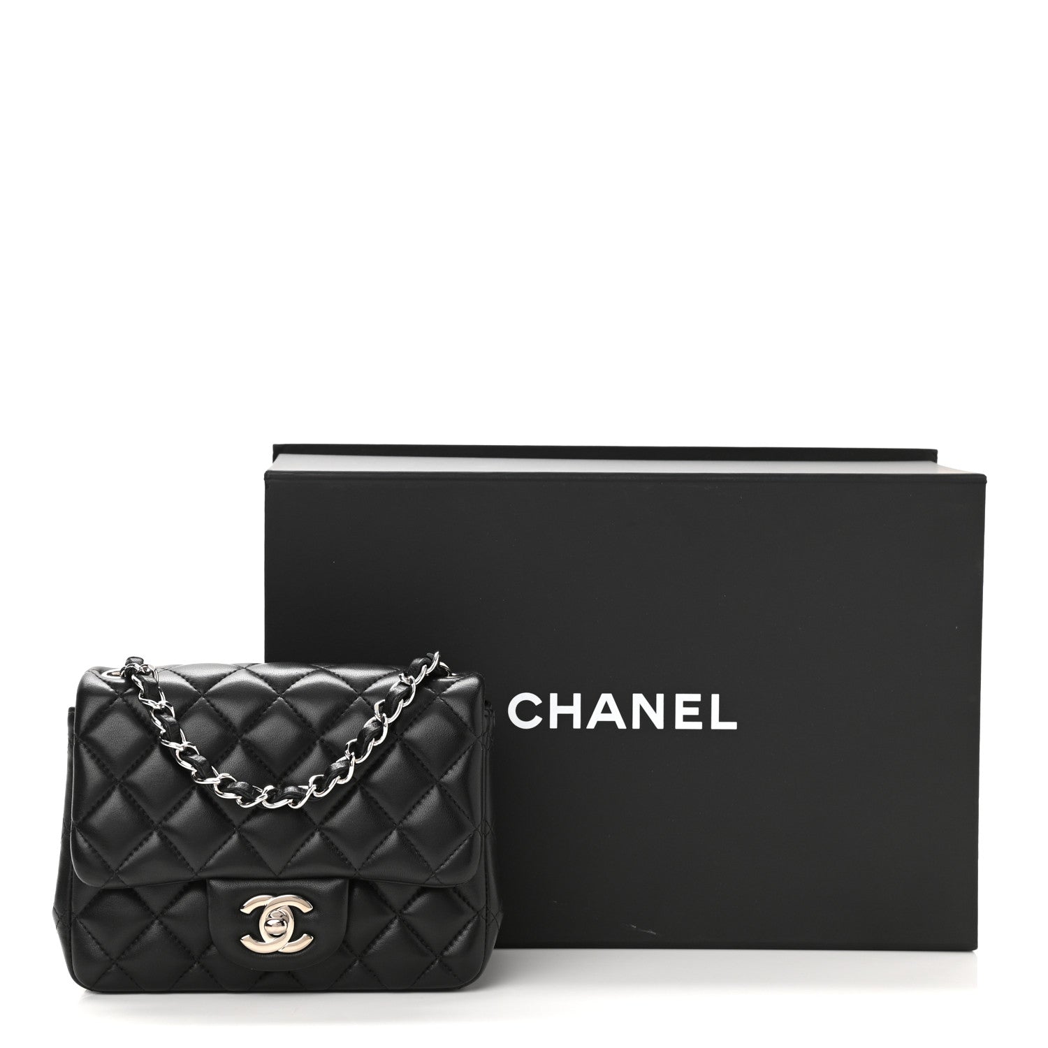 Chanel Lambskin Quilted Mini Square Flap Black 11 of 11