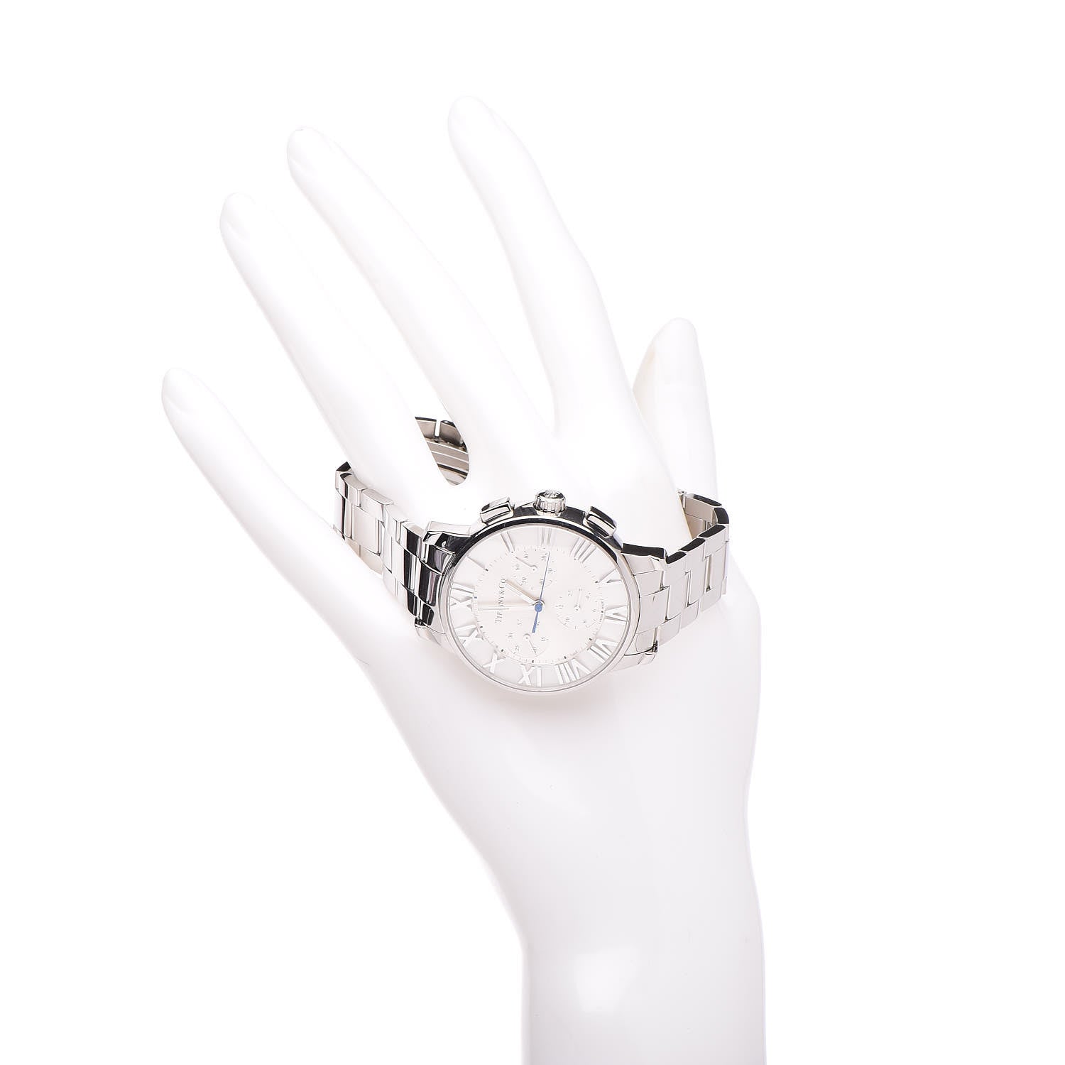 Tiffany Stainless Steel 36mm Atlas Dome Chronograph Quartz Watch 2 of 7