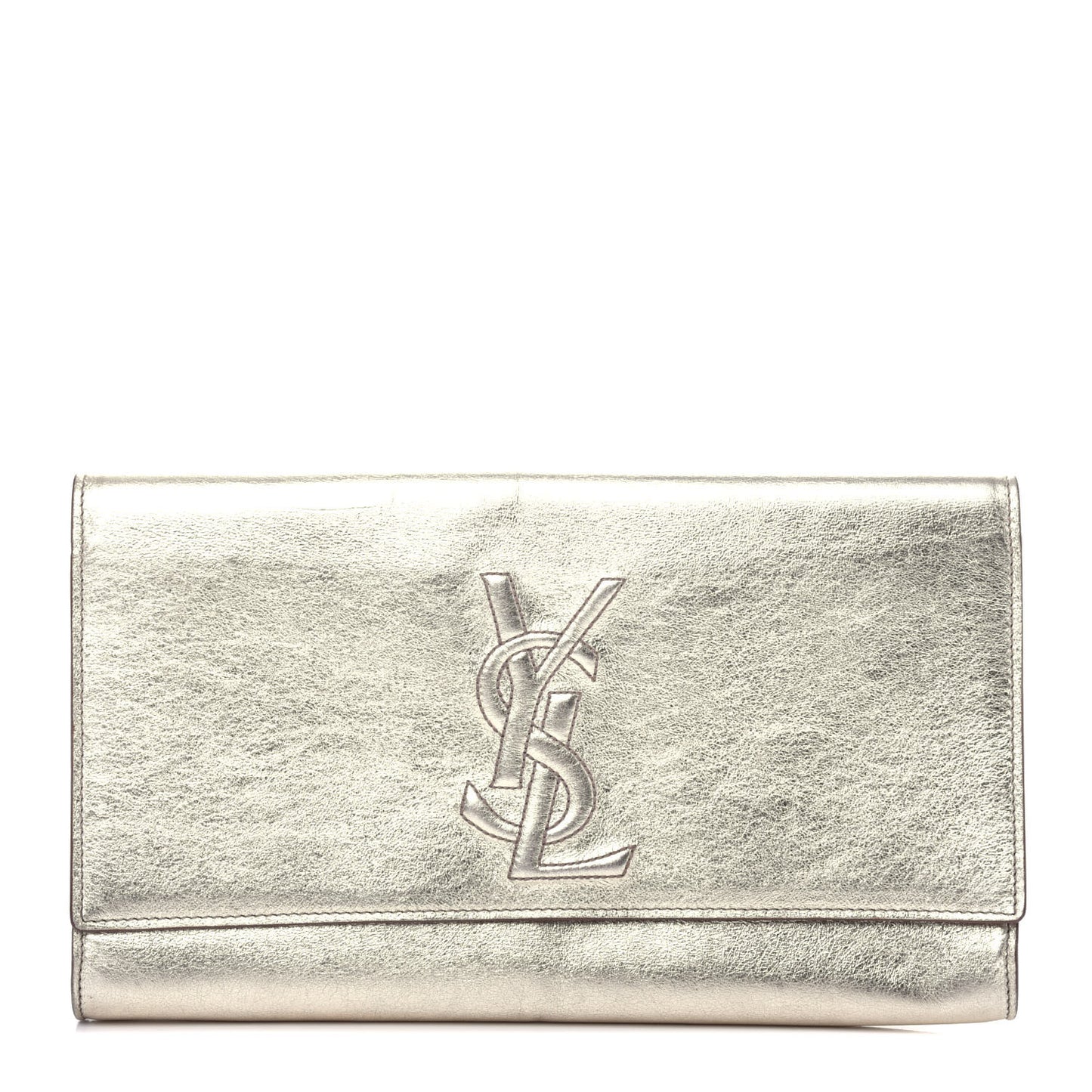 Metallic Calfskin Monogram Large Belle De Jour Clutch Gold