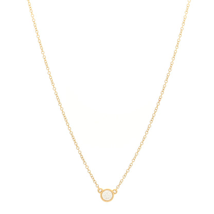 Tiffany 18K Yellow Gold Diamond .20ct Elsa Peretti Diamonds by the Yard Pendant Necklace 1 of 4