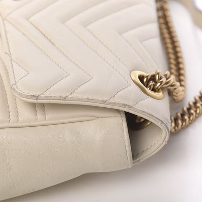 Gucci Calfskin Matelasse Medium GG Marmont Shoulder Bag White 13 of 23