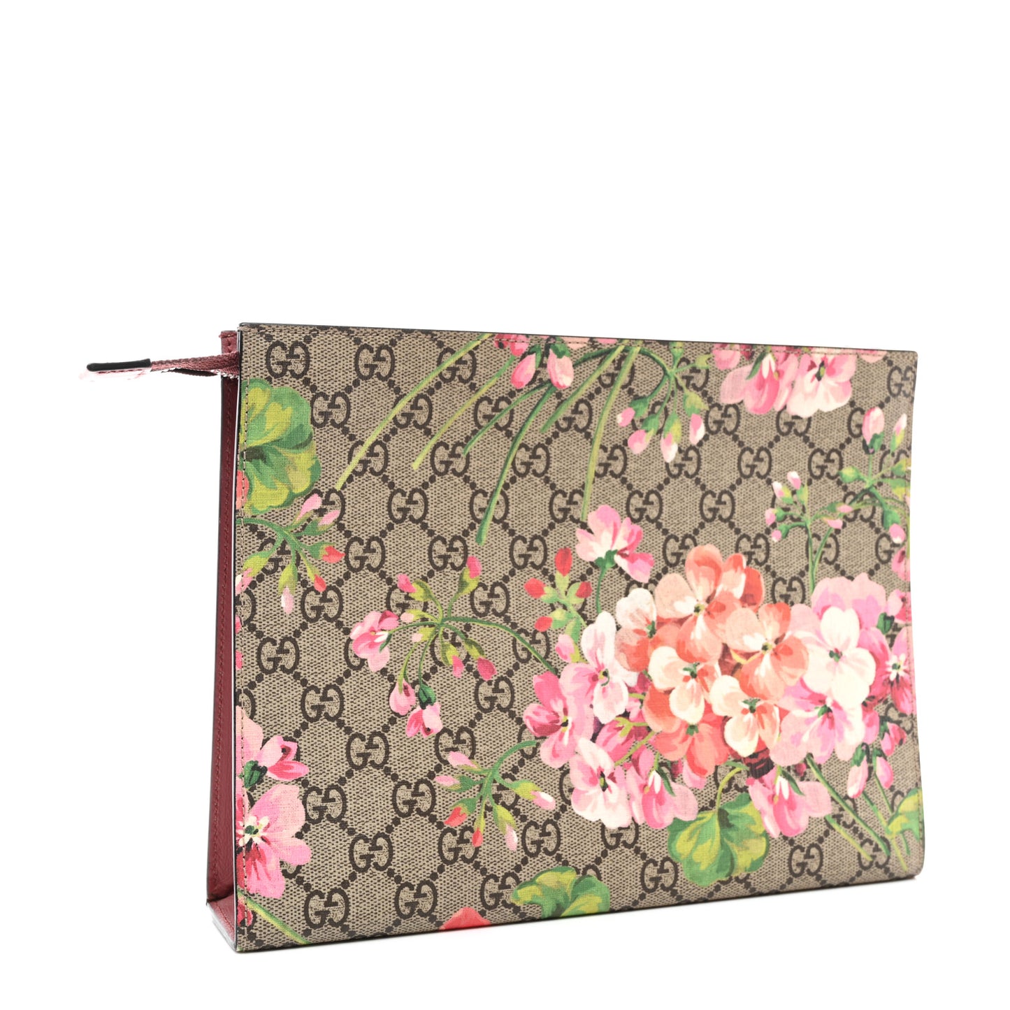 GG Supreme Monogram Blooms Large Cosmetic Case Beige Multicolor Dry Rose