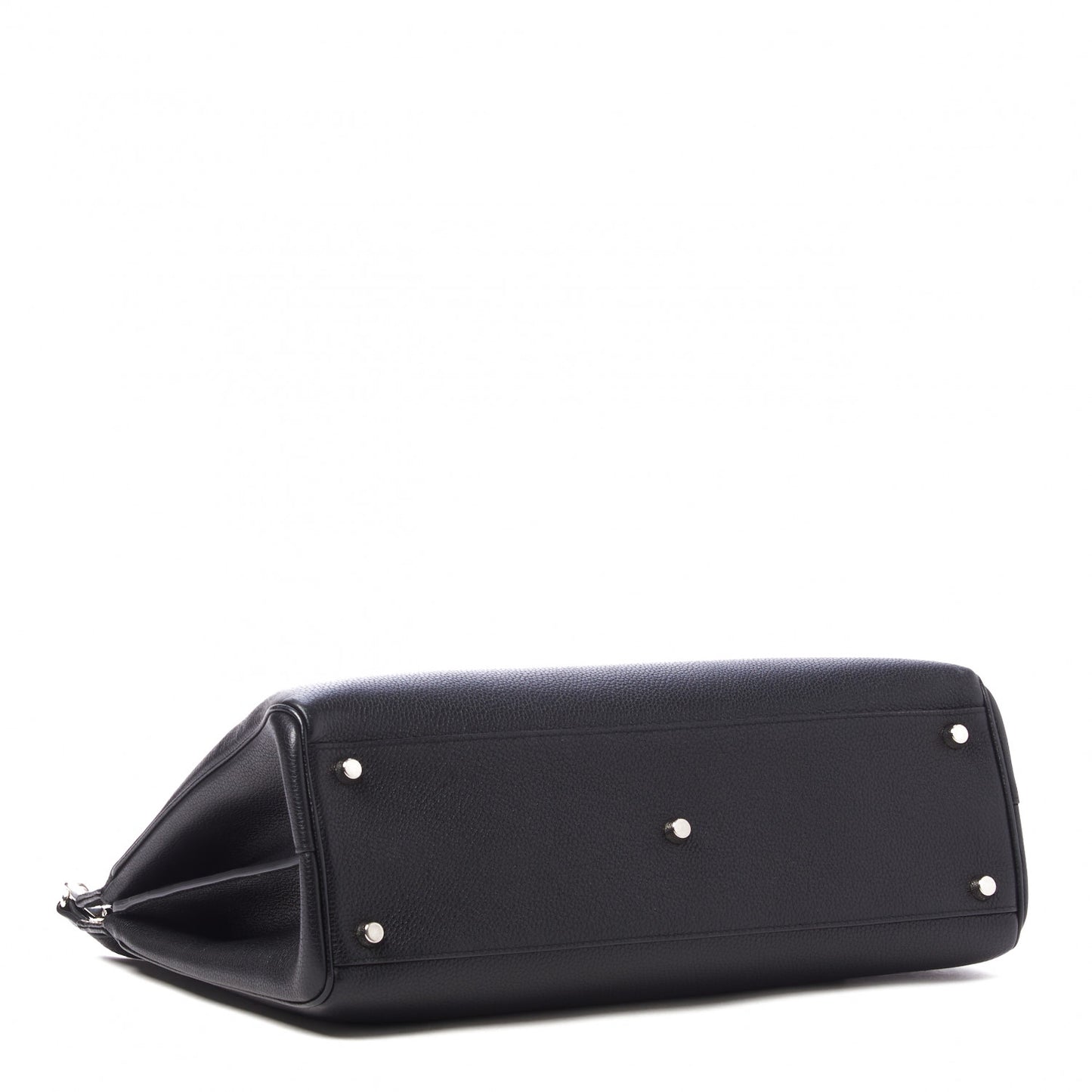 Grainy Calfskin Medium Zumi Top Handle Bag Black