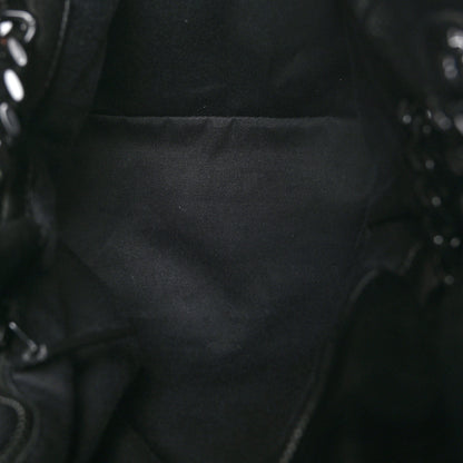 Saint Laurent SAINT LAURENT Lambskin Quilted Monogram Monochrome Medium Loulou Puffer Chain Satchel Black 5 of 11
