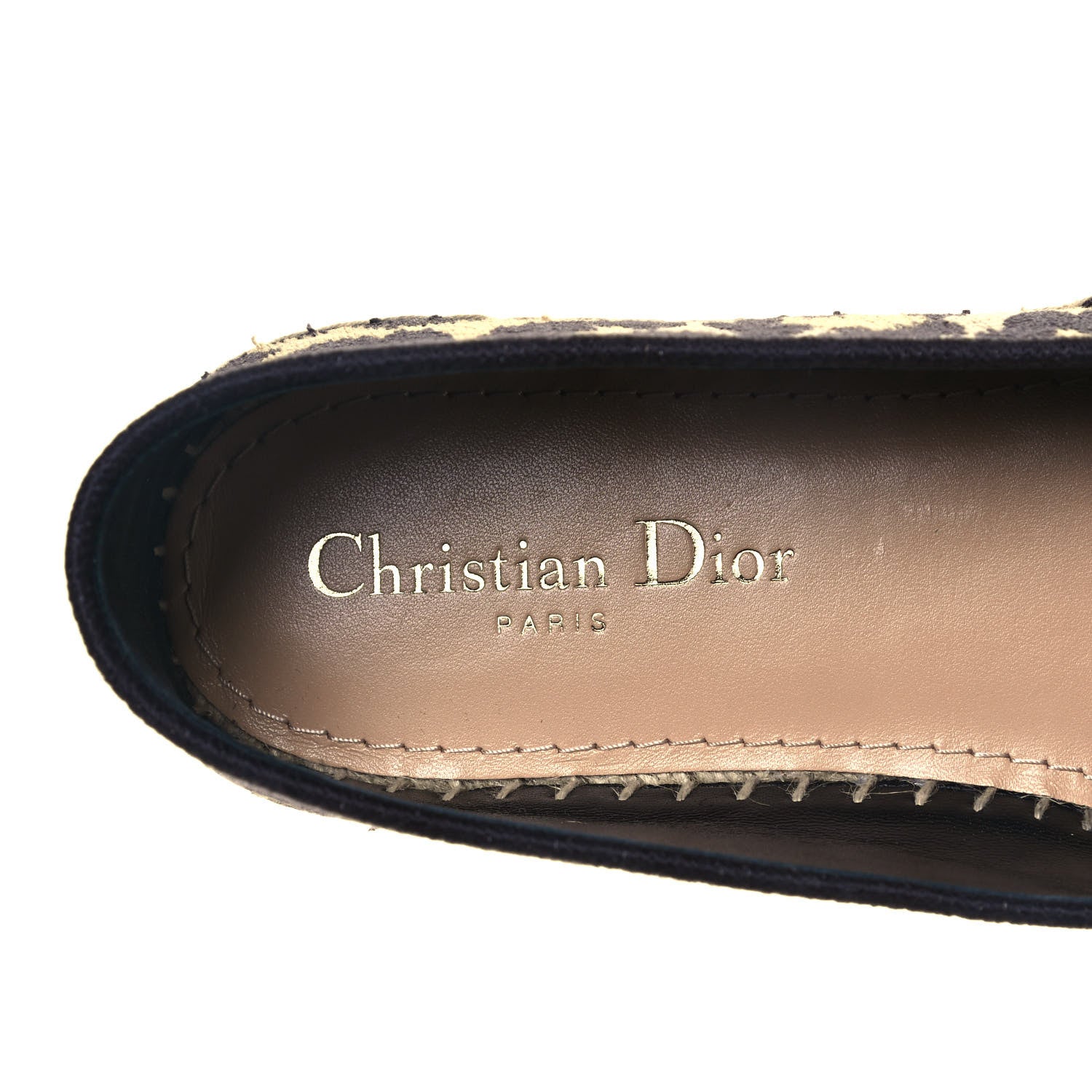 Christian Dior Cotton Embroidered Leopard Print Granville Espadrille 39.5 Natural 7 of 9